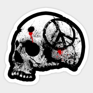 Peace Symbol Skull-Helmet-Motorcycle-War Sticker